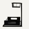 imageAmazon Basics LShape Under Sink Storage Pull Out Cabinet Organizer Black Pack of 2