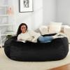 imageAmazon Basics Large Bean Bag Chairs for Adults 6 ft Grey Memory Foam Filled with Solid Microfiber CoverBlack