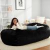 imageAmazon Basics Large Bean Bag Chairs for Adults 6 ft Grey Memory Foam Filled with Solid Microfiber CoverBlack