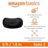 imageAmazon Basics Large Bean Bag Chairs for Adults 6 ft Grey Memory Foam Filled with Solid Microfiber CoverBlack