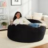 imageAmazon Basics Large Bean Bag Chairs for Adults 6 ft Grey Memory Foam Filled with Solid Microfiber CoverBlack