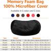 imageAmazon Basics Large Bean Bag Chairs for Adults 6 ft Grey Memory Foam Filled with Solid Microfiber CoverBlack