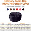 imageAmazon Basics Large Bean Bag Chairs for Adults 6 ft Grey Memory Foam Filled with Solid Microfiber CoverBlue