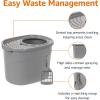 imageAmazon Basics Large Cat Litter Box with High Sides Open Top Includes Scoop 19 x 15 x 1175 inches GreyBeigeGrey