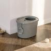 imageAmazon Basics Large Cat Litter Box with High Sides Open Top Includes Scoop 19 x 15 x 1175 inches GreyBeigeGrey