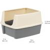 imageAmazon Basics Large Cat Litter Box with High Sides Open Top Includes Scoop 19 x 15 x 1175 inches GreyBeigeGreyBeige