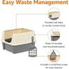imageAmazon Basics Large Cat Litter Box with High Sides Open Top Includes Scoop 19 x 15 x 1175 inches GreyBeigeGreyBeige