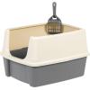 imageAmazon Basics Large Cat Litter Box with High Sides Open Top Includes Scoop 19 x 15 x 1175 inches GreyBeigeGreyBeige