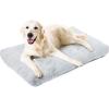 imageAmazon Basics Large Dog Bed for Crate Washable Large Dog Mat for Pet Kennel AntiSlip Cama para Perros 42x28x4 InchesLight Gray