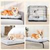 imageAmazon Basics Large Dog Bed for Crate Washable Large Dog Mat for Pet Kennel AntiSlip Cama para Perros 42x28x4 InchesLight Gray