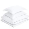 imageAmazon Basics Lightweight Microfiber 2Piece Duvet Cover Set with Zipper Closure TwinTwin XL Bright White Solid  Pack of 4Bright White