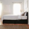 imageAmazon Basics Lightweight Pleated Bed Skirt Queen Bright White SolidBlack