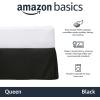 imageAmazon Basics Lightweight Pleated Bed Skirt Queen Bright White SolidBlack