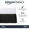 imageAmazon Basics Lightweight Pleated Bed Skirt Queen Bright White SolidBlack