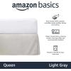imageAmazon Basics Lightweight Pleated Bed Skirt Queen Bright White SolidLight Grey