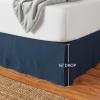 imageAmazon Basics Lightweight Pleated Bed Skirt Queen Bright White SolidNavy Blue
