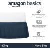 imageAmazon Basics Lightweight Pleated Bed Skirt Queen Bright White SolidNavy Blue