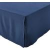 imageAmazon Basics Lightweight Pleated Bed Skirt Queen Bright White SolidNavy Blue