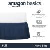 imageAmazon Basics Lightweight Pleated Bed Skirt Queen Bright White SolidNavy Blue