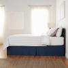 imageAmazon Basics Lightweight Pleated Bed Skirt Queen Bright White SolidNavy Blue
