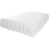 imageAmazon Basics Lightweight Ruffled Bed Skirt Classic Style Soft and Stylish 100 Microfiber with 16quot Drop Machine Washable Wrinkle Free Queen Bright White SolidBright White