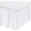 imageAmazon Basics Lightweight Ruffled Bed Skirt Classic Style Soft and Stylish 100 Microfiber with 16quot Drop Machine Washable Wrinkle Free Queen Bright White SolidBright White
