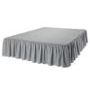 imageAmazon Basics Lightweight Ruffled Bed Skirt Classic Style Soft and Stylish 100 Microfiber with 16quot Drop Machine Washable Wrinkle Free Queen Bright White SolidDark Grey
