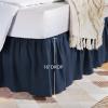 imageAmazon Basics Lightweight Ruffled Bed Skirt Classic Style Soft and Stylish 100 Microfiber with 16quot Drop Machine Washable Wrinkle Free Queen Bright White SolidNavy Blue