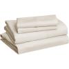 imageAmazon Basics Lightweight Super Soft Easy Care Microfiber 3 Piece Bed Sheet Set with 14Inch Deep Pockets Twin Frosted Lavender Solid 4 PackBeige