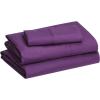 imageAmazon Basics Lightweight Super Soft Easy Care Microfiber 3 Piece Bed Sheet Set with 14Inch Deep Pockets Twin Frosted Lavender Solid 4 PackPlum