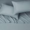 imageAmazon Basics Lightweight Super Soft Easy Care Microfiber 3 Piece Bed Sheet Set with 14Inch Deep Pockets Twin Frosted Lavender Solid 4 PackSpa Blue
