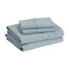 imageAmazon Basics Lightweight Super Soft Easy Care Microfiber 3 Piece Bed Sheet Set with 14Inch Deep Pockets Twin Frosted Lavender Solid 4 PackSpa Blue