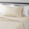 imageAmazon Basics Lightweight Super Soft WrinkleFree Easy Care Microfiber 4Piece Bed Sheet Set with 14Inch Deep Pockets Full Bright White SolidBeige