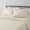 imageAmazon Basics Lightweight Super Soft WrinkleFree Easy Care Microfiber 4Piece Bed Sheet Set with 14Inch Deep Pockets Full Bright White SolidBeige