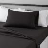 imageAmazon Basics Lightweight Super Soft WrinkleFree Easy Care Microfiber 4Piece Bed Sheet Set with 14Inch Deep Pockets Full Bright White SolidBlack
