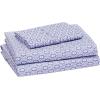 imageAmazon Basics Lightweight Super Soft WrinkleFree Easy Care Microfiber 4Piece Bed Sheet Set with 14Inch Deep Pockets Full Bright White SolidBlue Damask