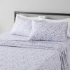 imageAmazon Basics Lightweight Super Soft WrinkleFree Easy Care Microfiber 4Piece Bed Sheet Set with 14Inch Deep Pockets Full Bright White SolidBlue Floral