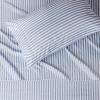 imageAmazon Basics Lightweight Super Soft WrinkleFree Easy Care Microfiber 4Piece Bed Sheet Set with 14Inch Deep Pockets Full Bright White SolidBlue Pinstripe
