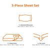 imageAmazon Basics Lightweight Super Soft WrinkleFree Easy Care Microfiber 4Piece Bed Sheet Set with 14Inch Deep Pockets Full Bright White SolidBlue Pinstripe