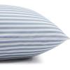 imageAmazon Basics Lightweight Super Soft WrinkleFree Easy Care Microfiber 4Piece Bed Sheet Set with 14Inch Deep Pockets Full Bright White SolidBlue Pinstripe