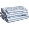imageAmazon Basics Lightweight Super Soft WrinkleFree Easy Care Microfiber 4Piece Bed Sheet Set with 14Inch Deep Pockets Full Bright White SolidBlue Pinstripe
