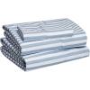 imageAmazon Basics Lightweight Super Soft WrinkleFree Easy Care Microfiber 4Piece Bed Sheet Set with 14Inch Deep Pockets Full Bright White SolidBlue Pinstripe