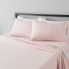 imageAmazon Basics Lightweight Super Soft WrinkleFree Easy Care Microfiber 4Piece Bed Sheet Set with 14Inch Deep Pockets Full Bright White SolidBlush Pink