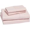 imageAmazon Basics Lightweight Super Soft WrinkleFree Easy Care Microfiber 4Piece Bed Sheet Set with 14Inch Deep Pockets Full Bright White SolidBlush Pink