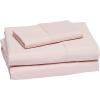 imageAmazon Basics Lightweight Super Soft WrinkleFree Easy Care Microfiber 4Piece Bed Sheet Set with 14Inch Deep Pockets Full Bright White SolidBlush Pink