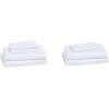 imageAmazon Basics Lightweight Super Soft WrinkleFree Easy Care Microfiber 4Piece Bed Sheet Set with 14Inch Deep Pockets Full Bright White SolidBright White