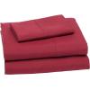 imageAmazon Basics Lightweight Super Soft WrinkleFree Easy Care Microfiber 4Piece Bed Sheet Set with 14Inch Deep Pockets Full Bright White SolidBurgundy