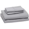 imageAmazon Basics Lightweight Super Soft WrinkleFree Easy Care Microfiber 4Piece Bed Sheet Set with 14Inch Deep Pockets Full Bright White SolidDark Gray