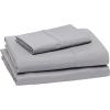 imageAmazon Basics Lightweight Super Soft WrinkleFree Easy Care Microfiber 4Piece Bed Sheet Set with 14Inch Deep Pockets Full Bright White SolidDark Gray