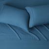 imageAmazon Basics Lightweight Super Soft WrinkleFree Easy Care Microfiber 4Piece Bed Sheet Set with 14Inch Deep Pockets Full Bright White SolidDark Teal